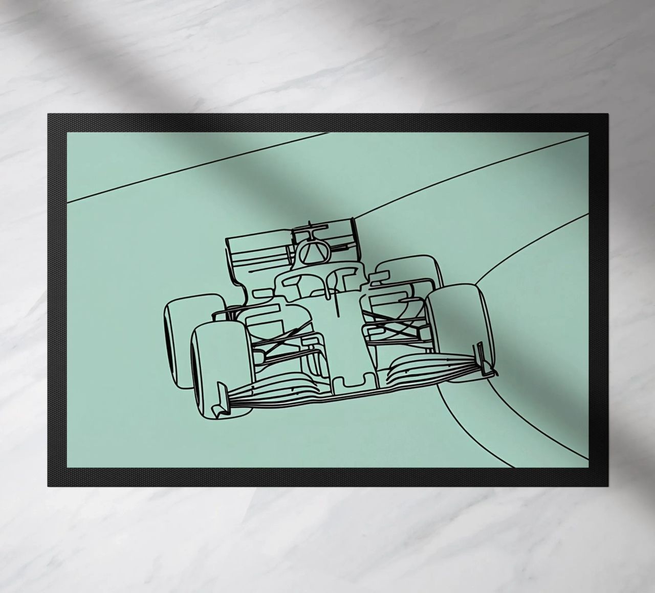 Velocità auto da corsa Line Art minimalista zerbino da Viv Line Art