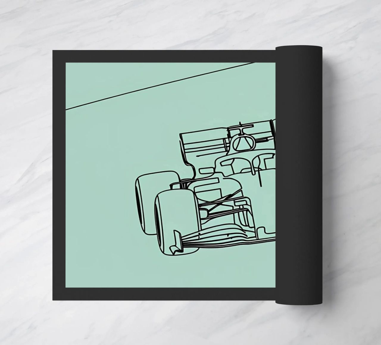 Velocità auto da corsa Line Art minimalista zerbino da Viv Line Art