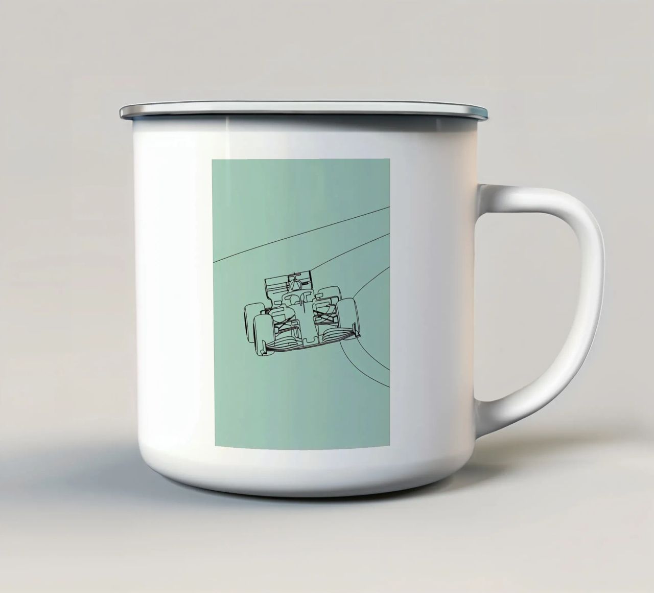 Velocità auto da corsa Line Art minimalista tazza in smalto da Viv Line Art