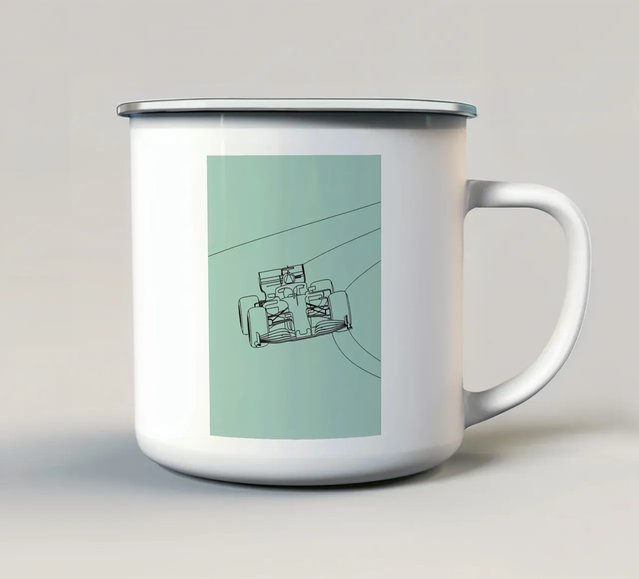 Velocità auto da corsa Line Art minimalista tazza in smalto da Viv Line Art