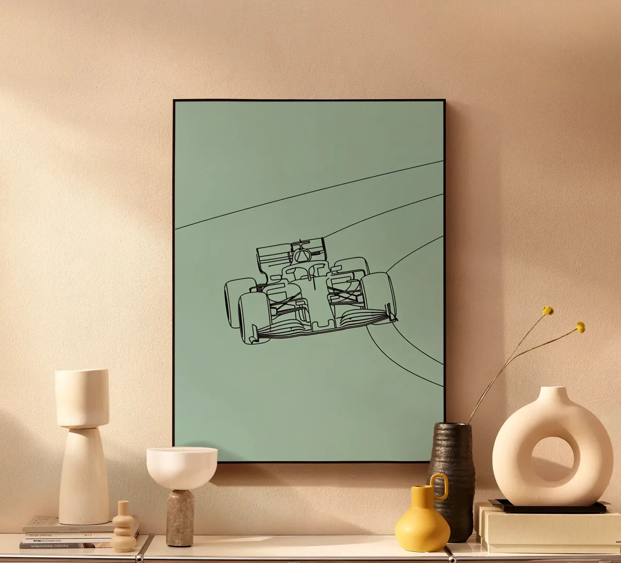 Velocità auto da corsa Line Art minimalista plexiglass da Viv Line Art
