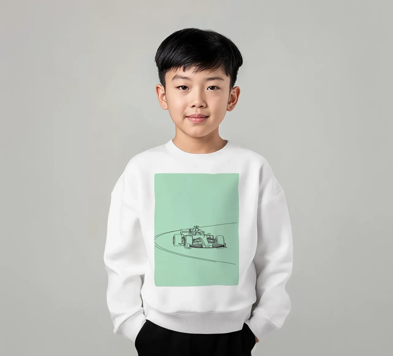 Velocità auto da corsa Line Art minimalista 2 felpa bambino da Viv Line Art