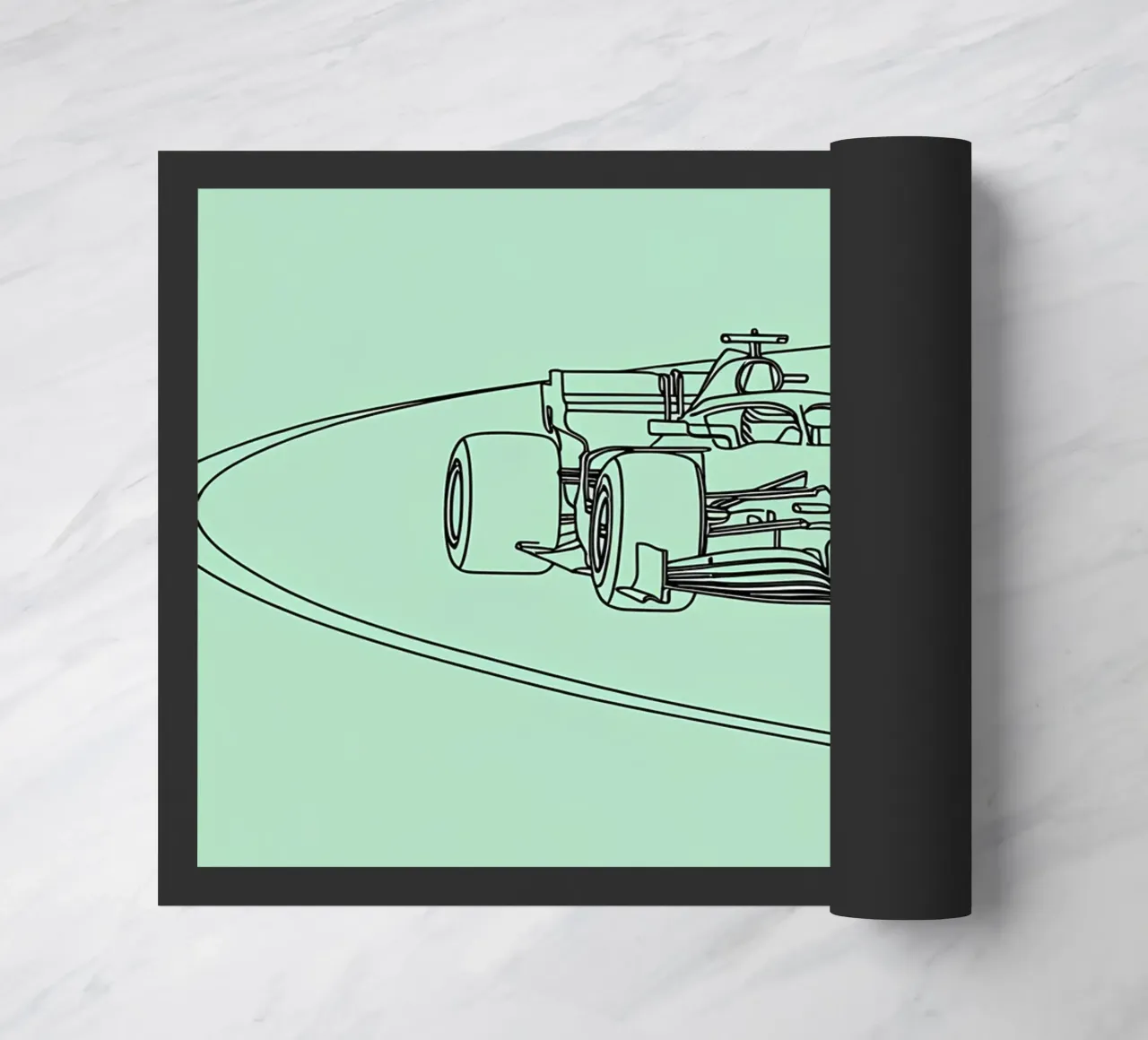 Velocità auto da corsa Line Art minimalista 2 zerbino da Viv Line Art