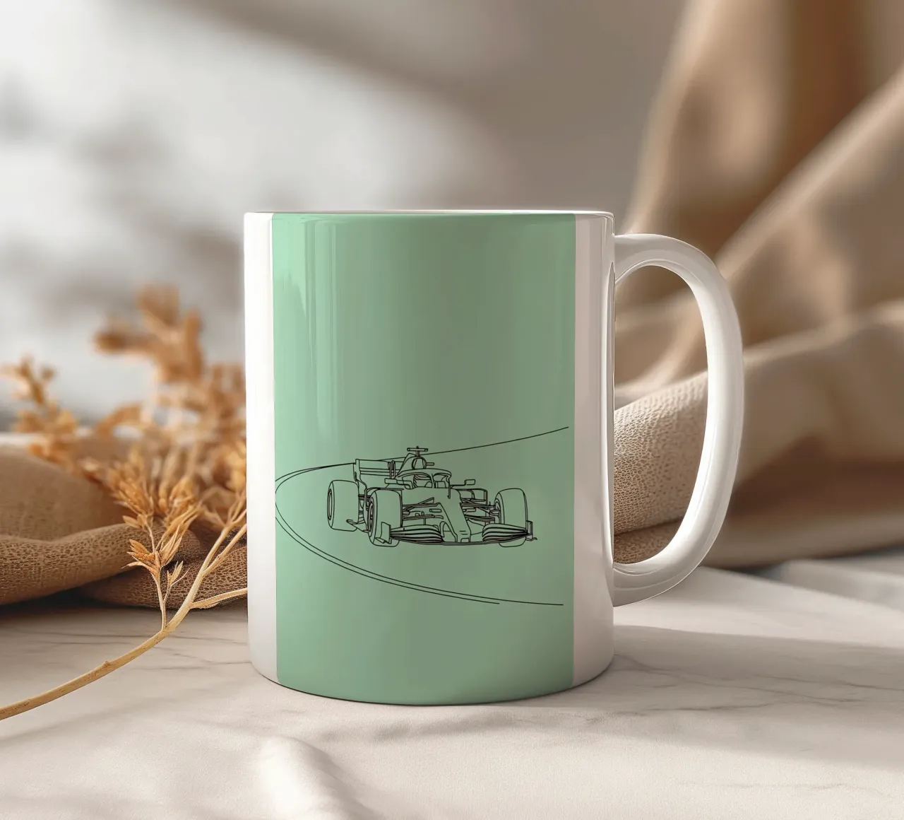 Velocità auto da corsa Line Art minimalista 2 tazza in ceramica da Viv Line Art