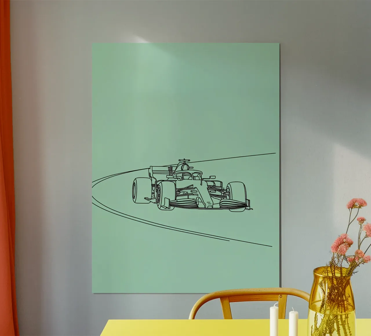 Geschwindigkeit Rennwagen Minimalist Line Art 2 Poster von Viv Line Art