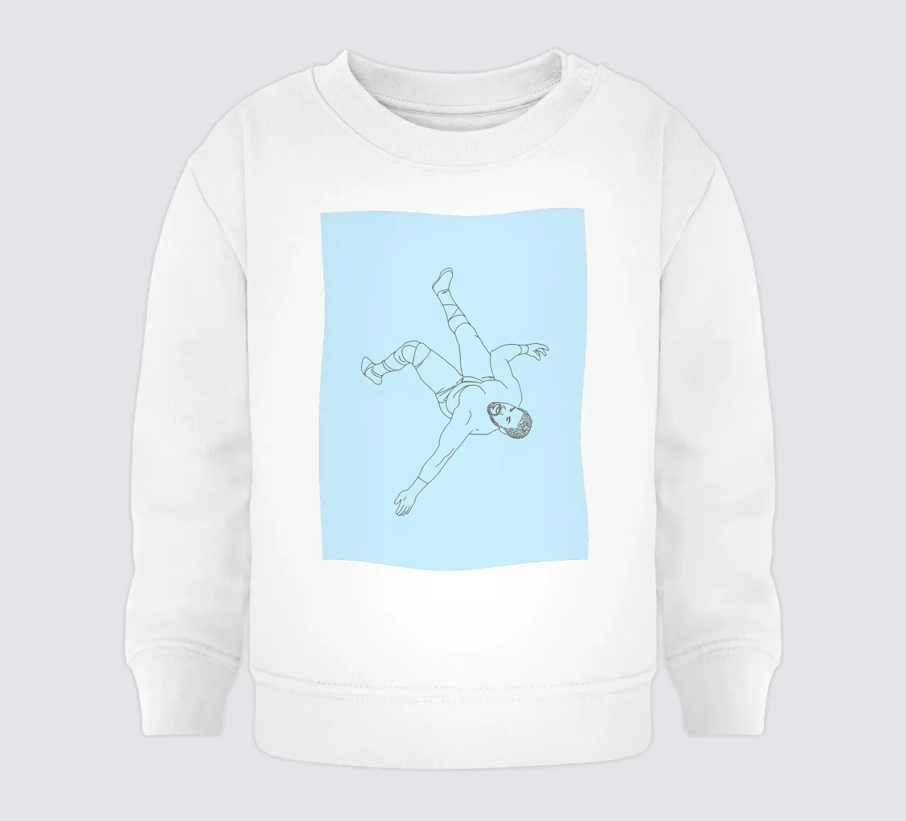 Line art minimalista di un lottatore felpa neonato da Viv Line Art