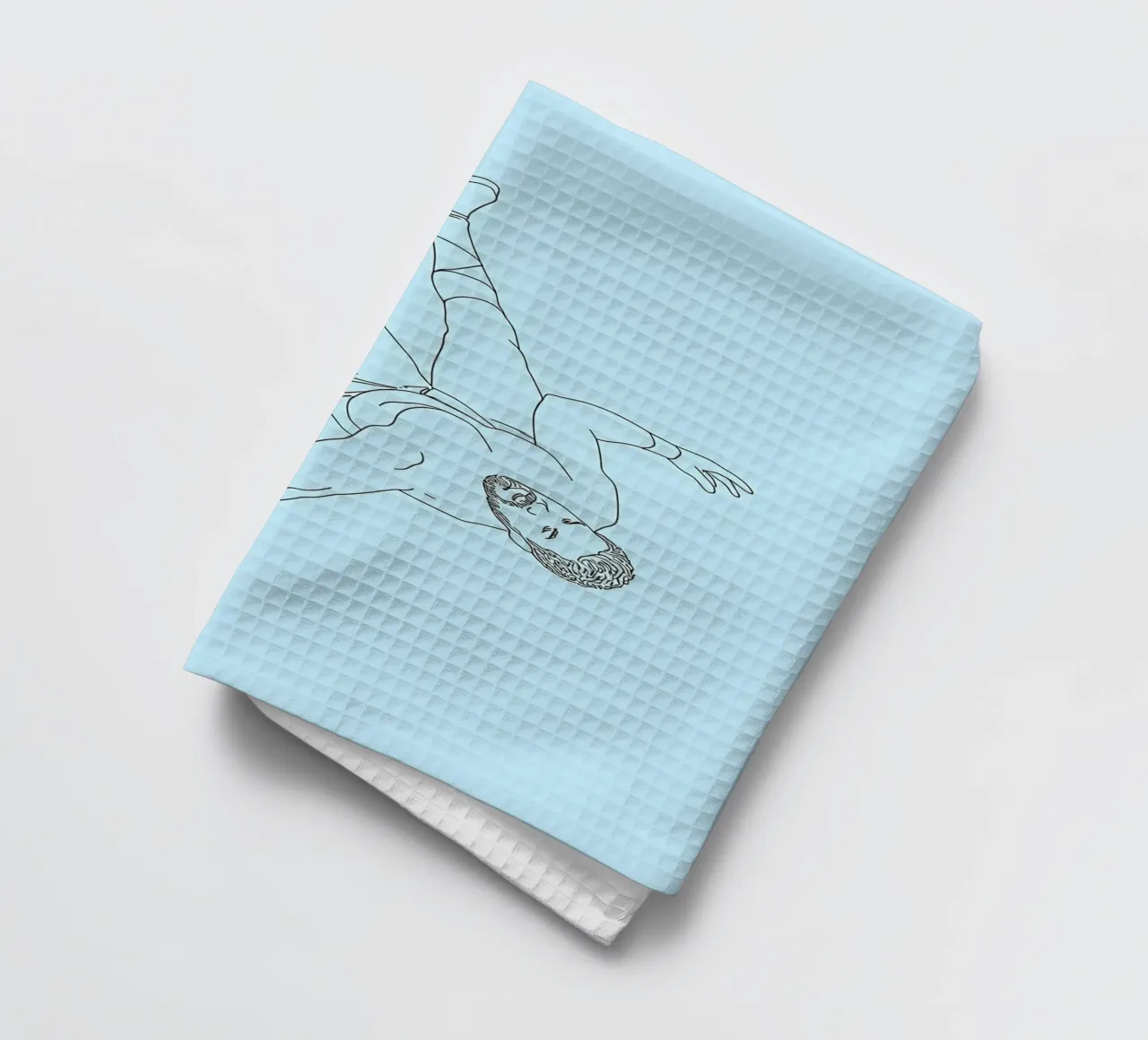 Line art minimalista di un lottatore canovaccio da cucina da Viv Line Art