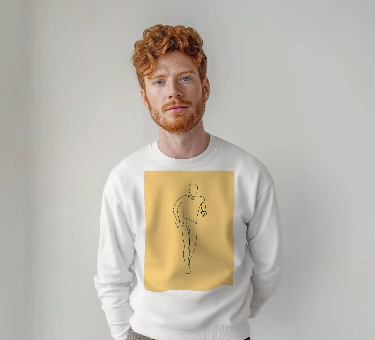 Atleta che corre Line Art minimalista felpa da Viv Line Art