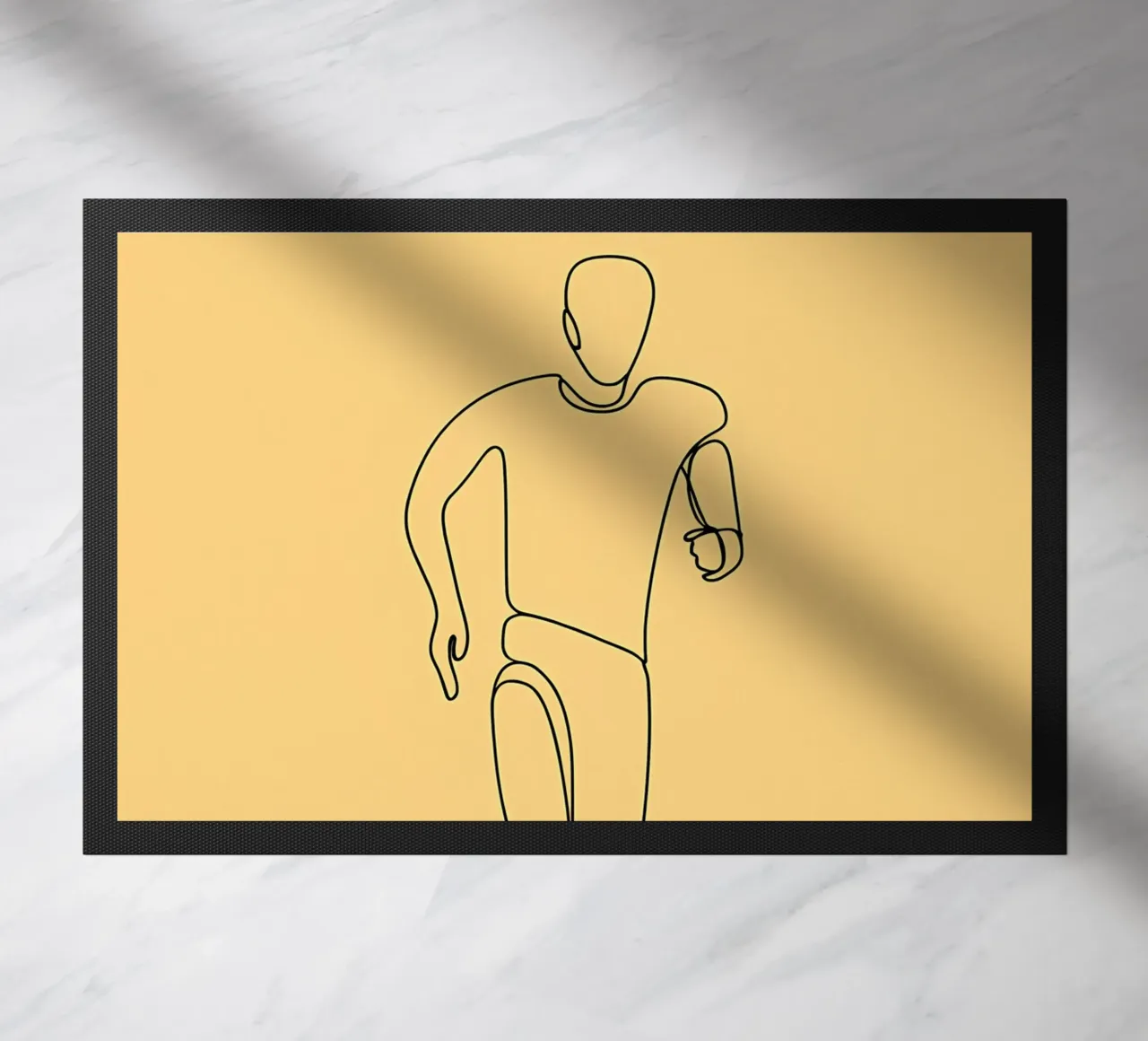 Athlete Running Minimalist Line Art doormat by Viv Line Art