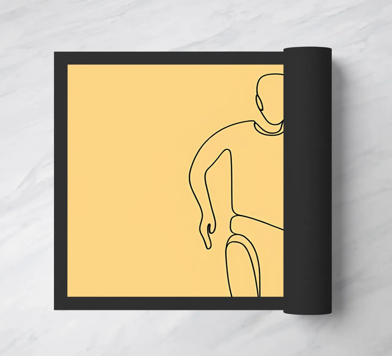 Athlete Running Minimalist Line Art doormat by Viv Line Art