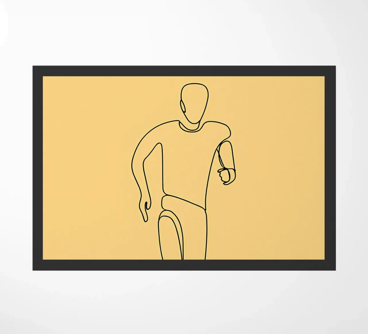 Athlete Running Minimalist Line Art doormat by Viv Line Art