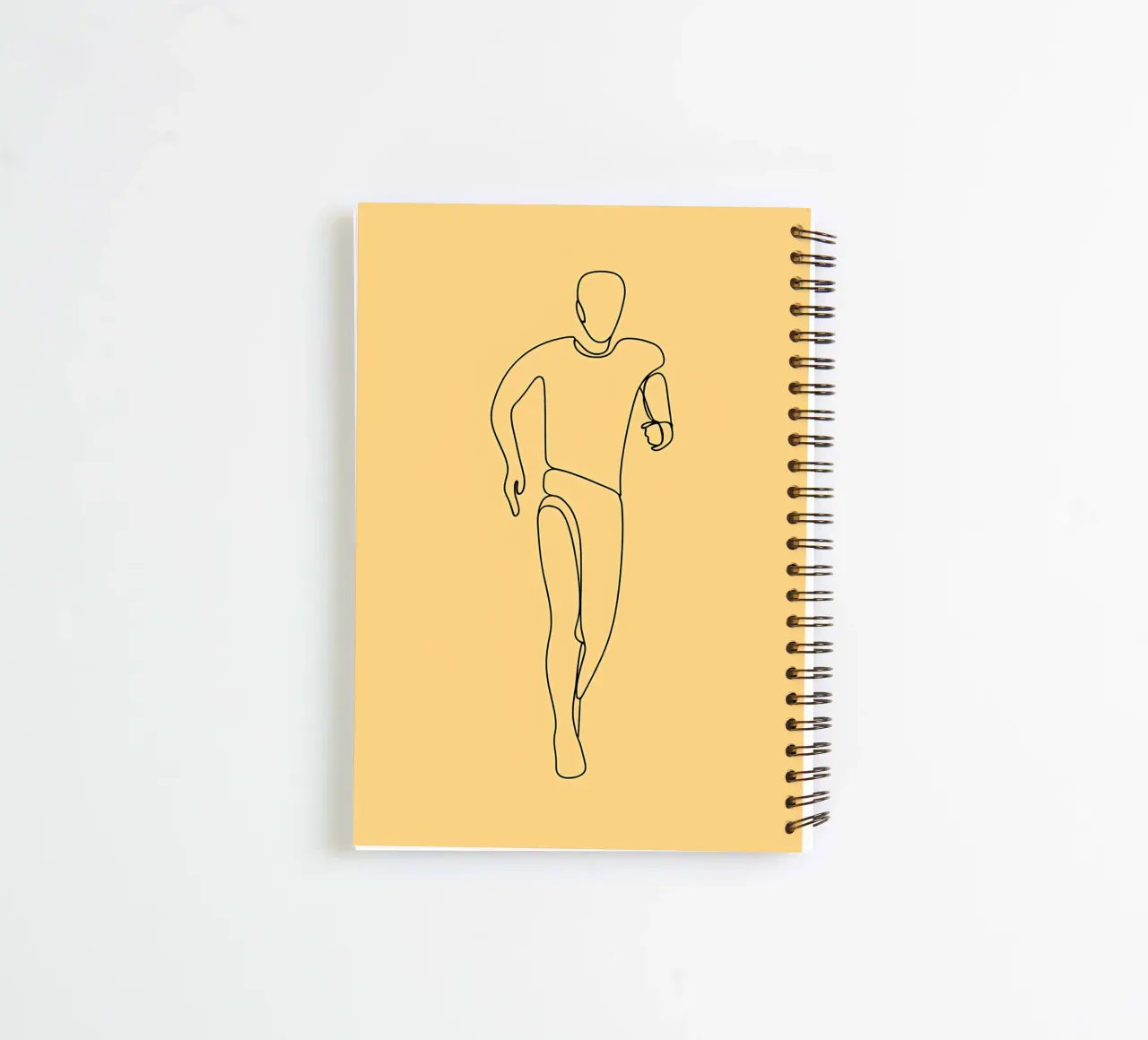Athlete Running Minimalist Line Art spiral notebook by Viv Line Art