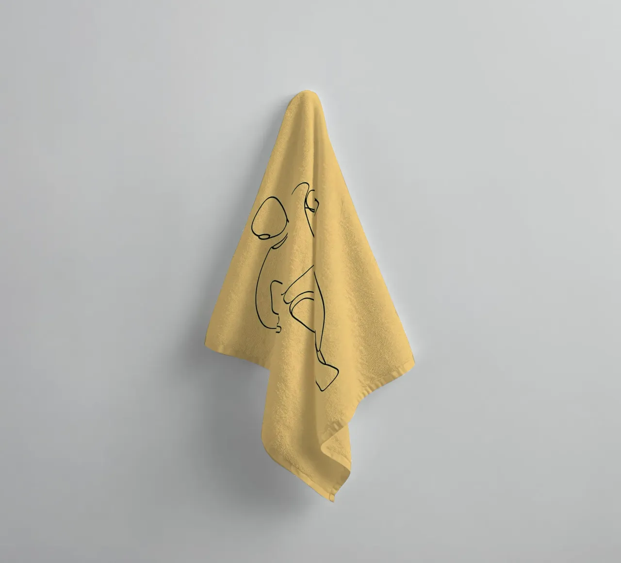 Athlete Running Minimalist Line Art towel by Viv Line Art