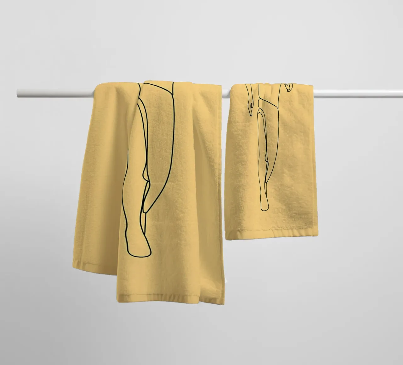 Athlete Running Minimalist Line Art towel by Viv Line Art