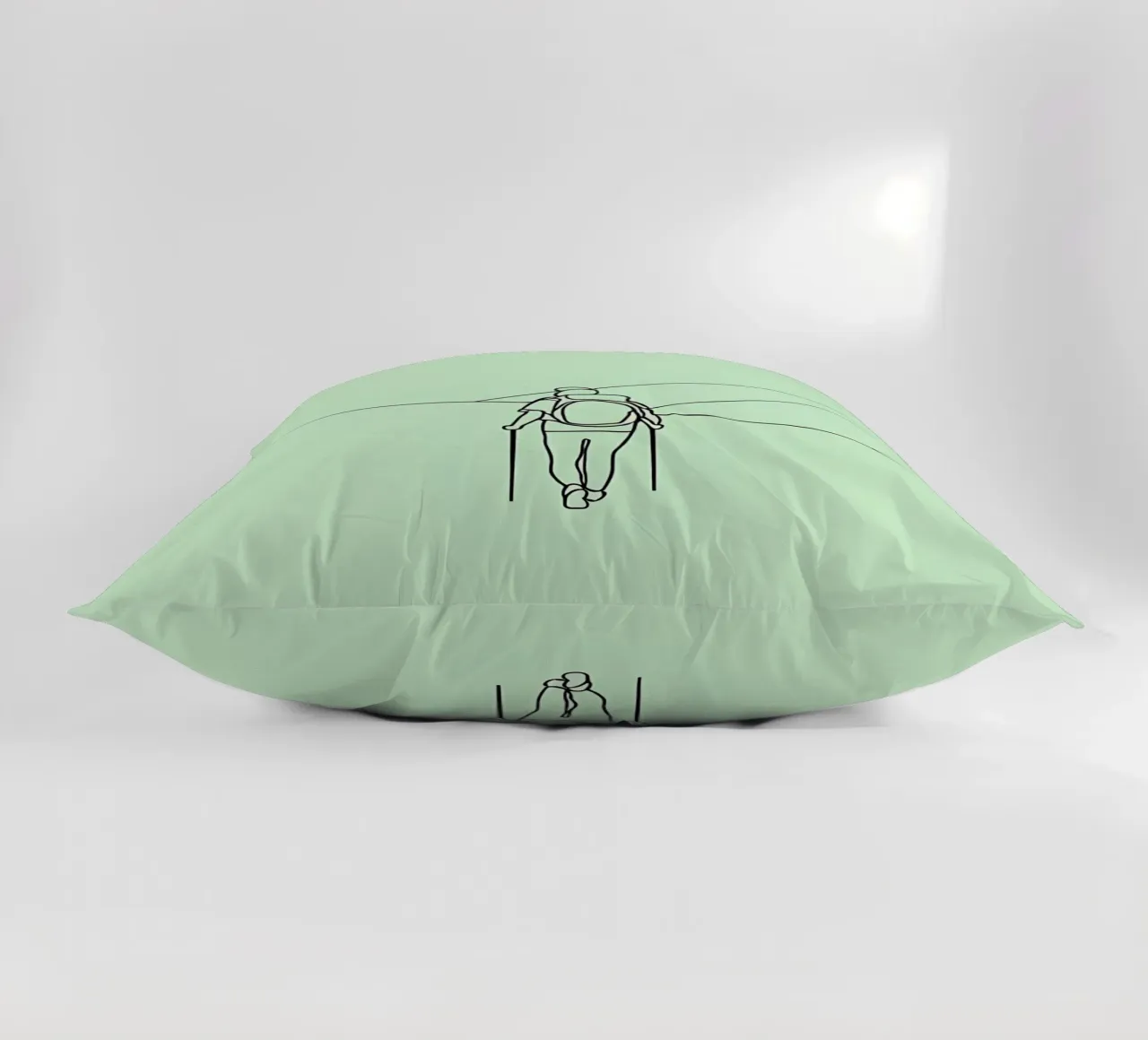 Hiker in Mountain Minimalist Line Art decorative cushion by Viv Line Art