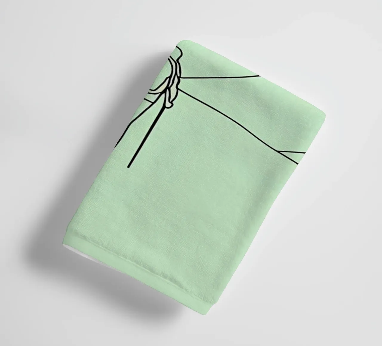 Hiker in Mountain Minimalist Line Art towel by Viv Line Art