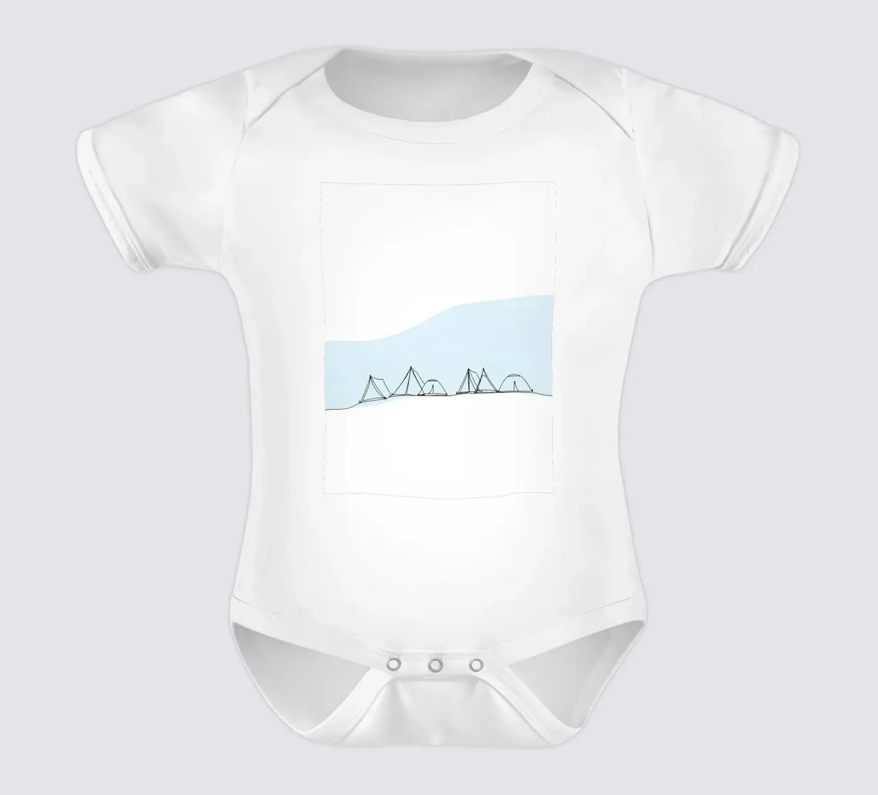 Tende da campeggio Line Art minimalista body neonato maniche corte da Viv Line Art