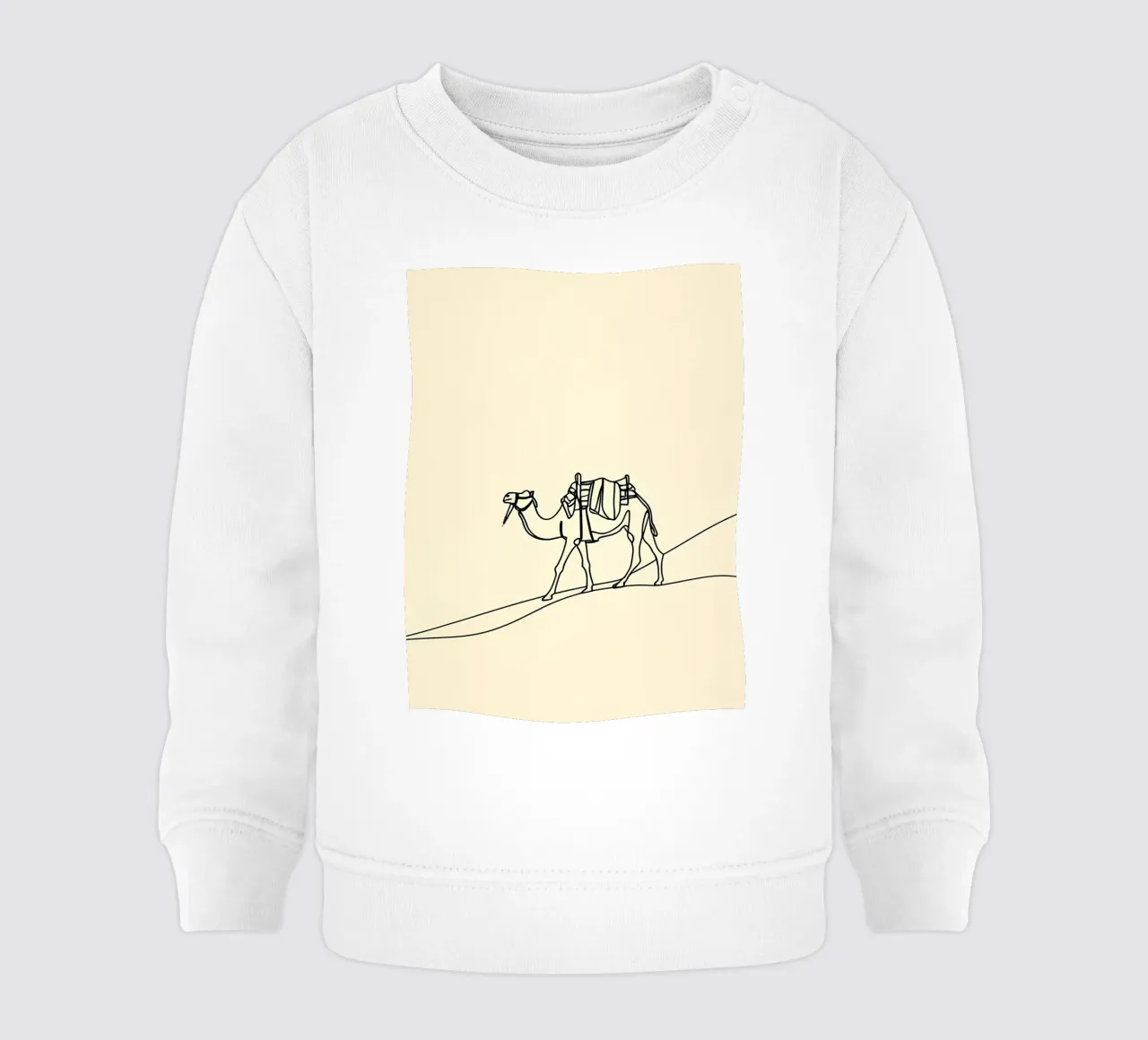 Camel in Desert Minimalist Line Art sweat pour bébé de Viv Line Art