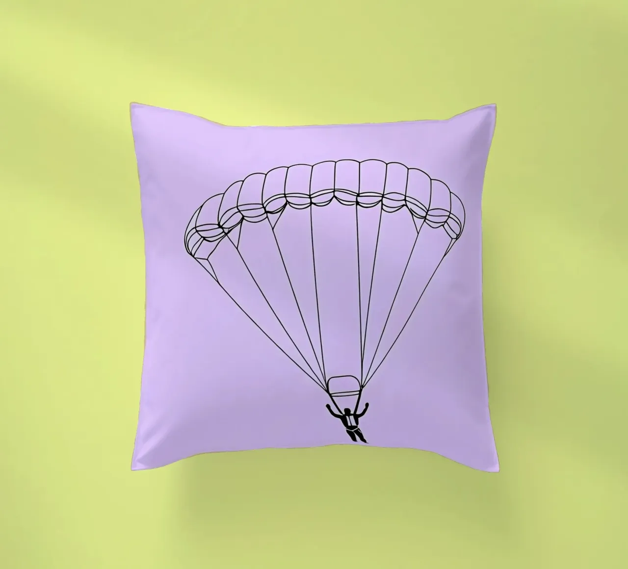 Skydiver Minimalist Line Art decorative cushion by Viv Line Art