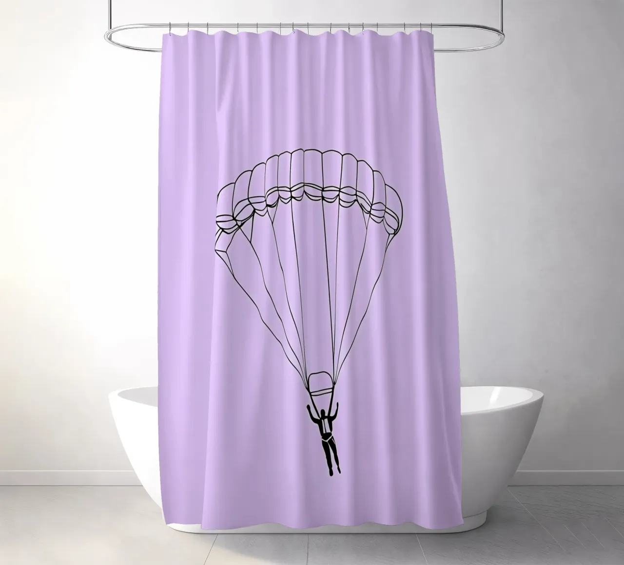 Skydiver Minimalist Line Art rideau de douche de Viv Line Art