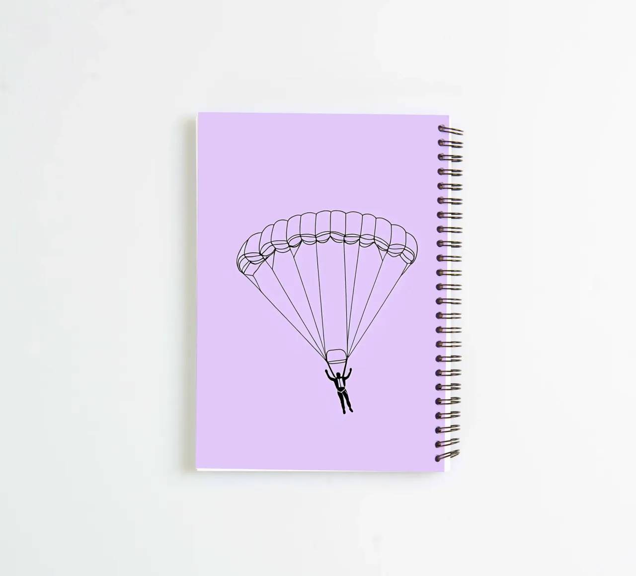 Skydiver Minimalist Line Art spiral notebook by Viv Line Art