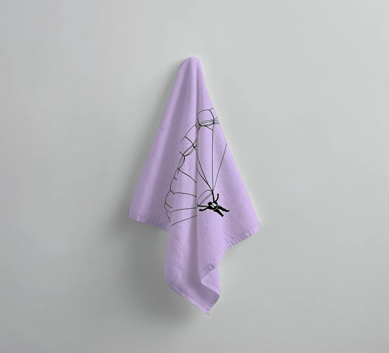 Skydiver Minimalist Line Art towel by Viv Line Art