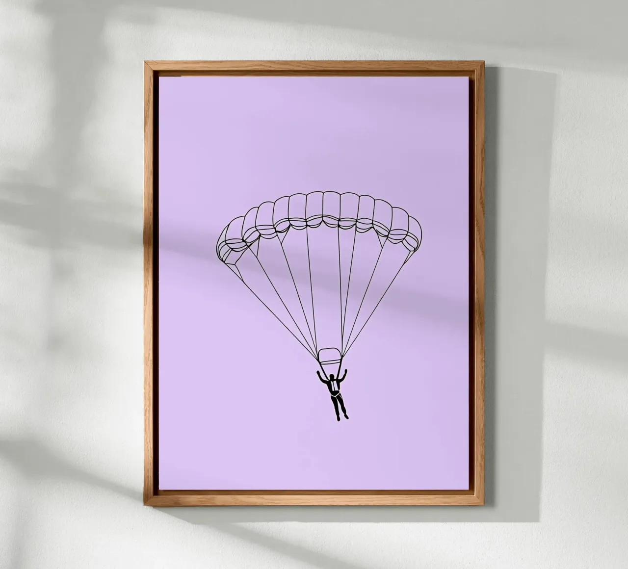 Skydiver Minimalist Line Art alu-dibond by Viv Line Art
