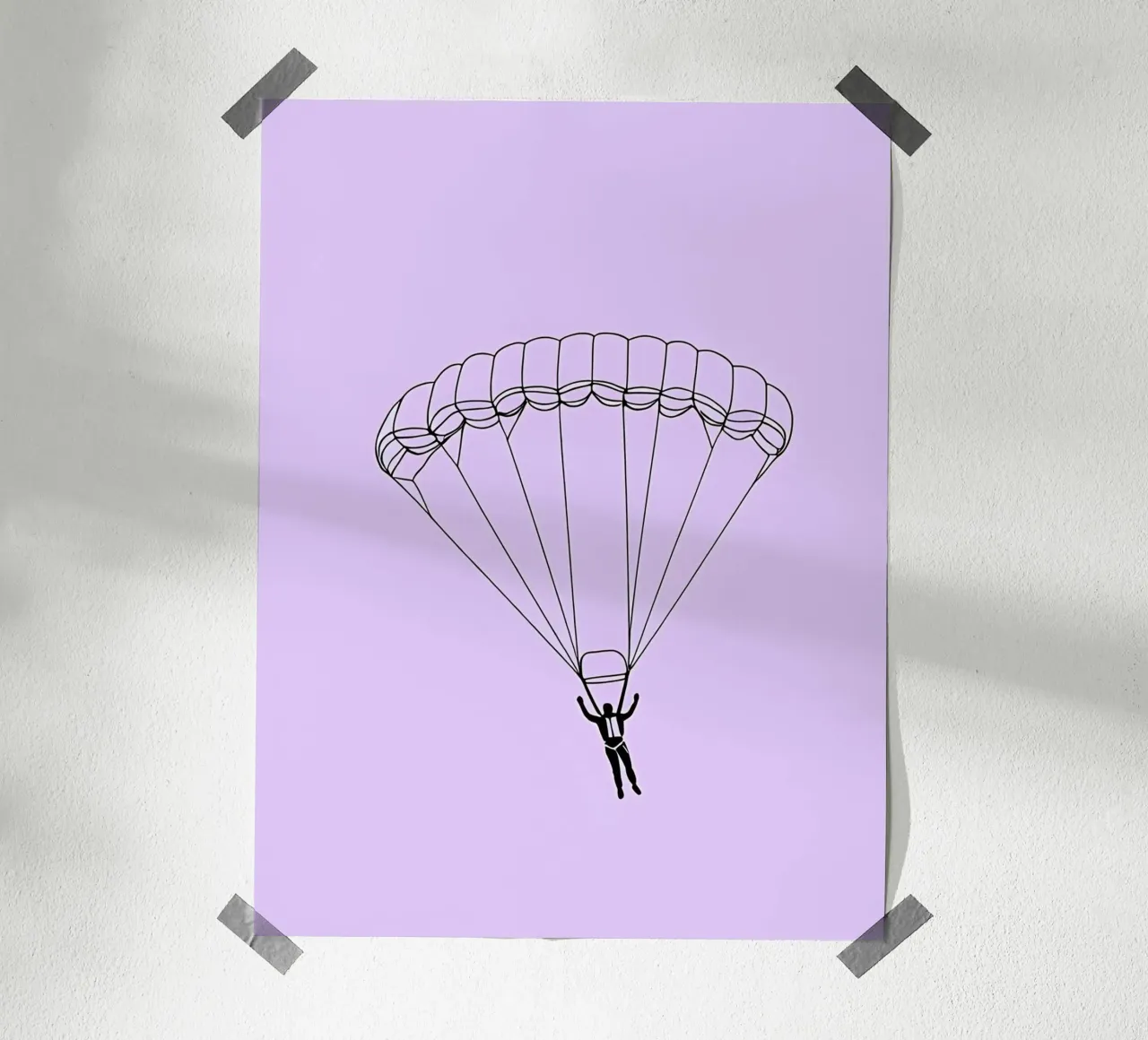 Skydiver Minimalist Line Art hahnemühle by Viv Line Art