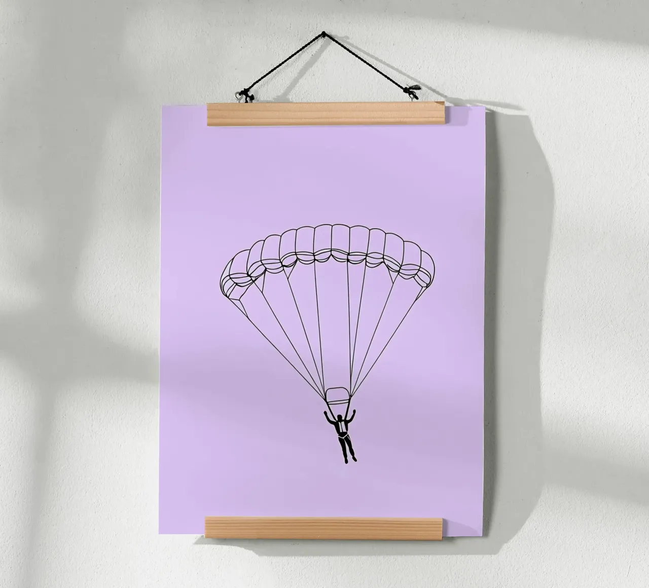 Skydiver Minimalist Line Art hahnemühle by Viv Line Art