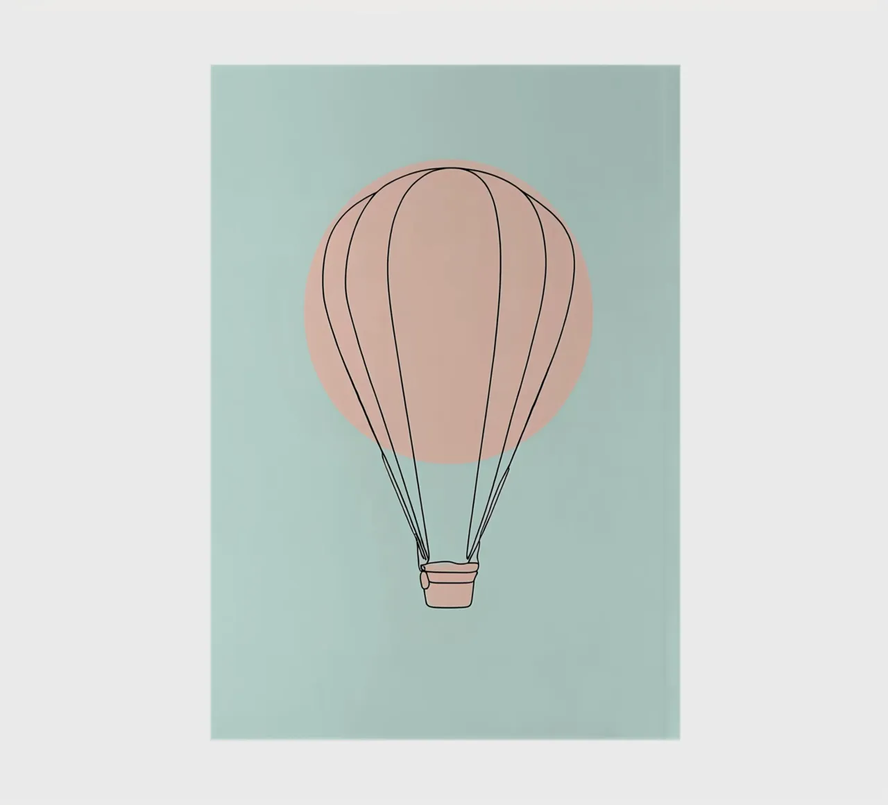 Hot Air Balloon Minimalist Line Art Drawing notebook by Viv Line Art