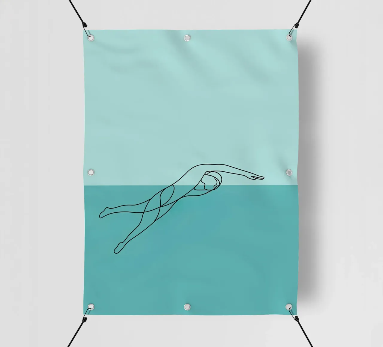 Swimmer Minimalist Line Art PVC Plane von Viv Line Art