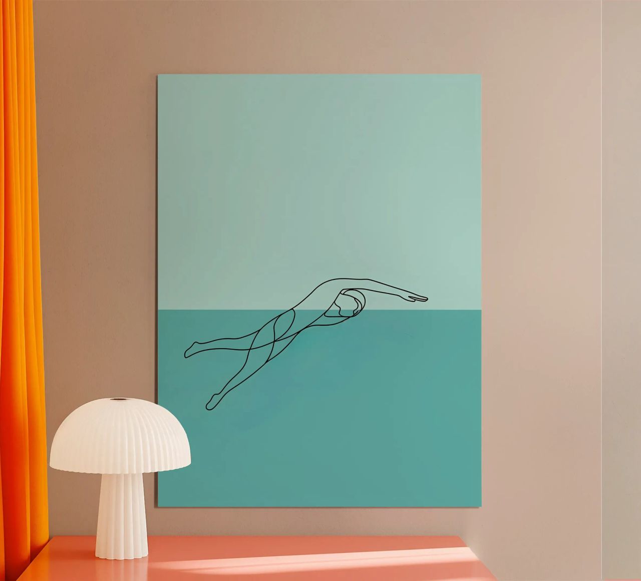 Swimmer Minimalist Line Art Poster von Viv Line Art
