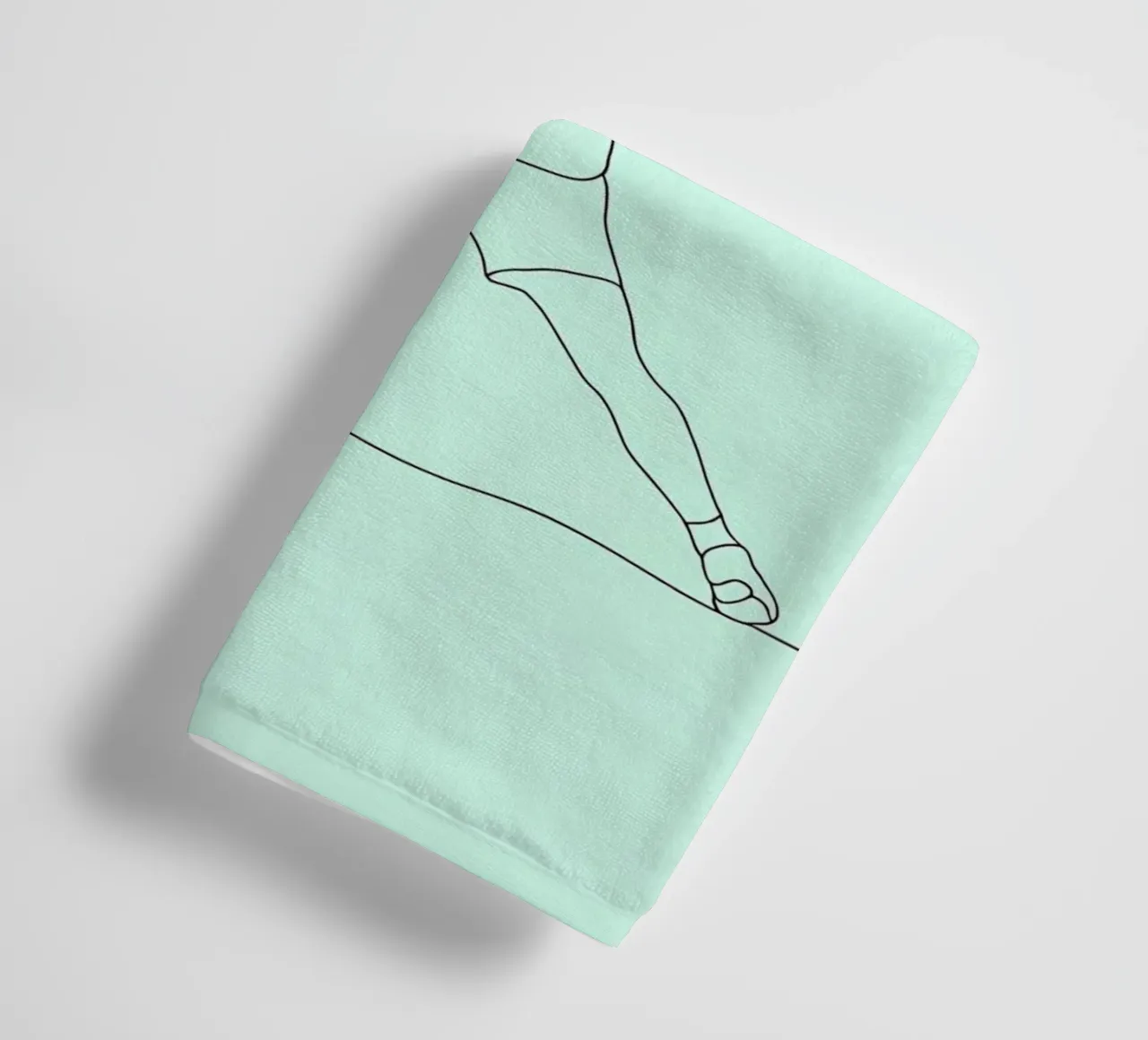 Tennis Player Minimalist Line Art Drawing towel by Viv Line Art
