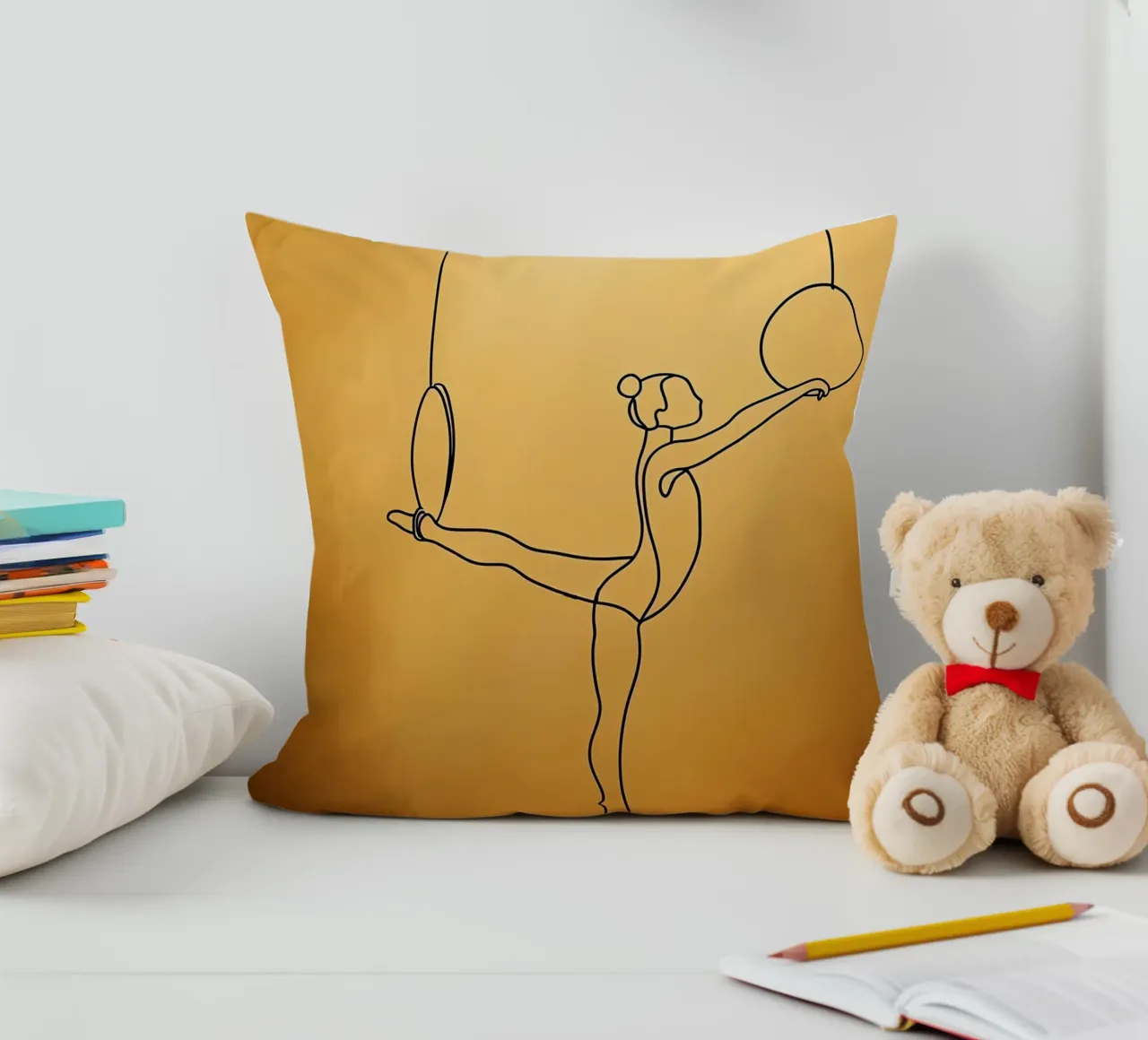 Acrobat Line Art minimalista cuscino da Viv Line Art