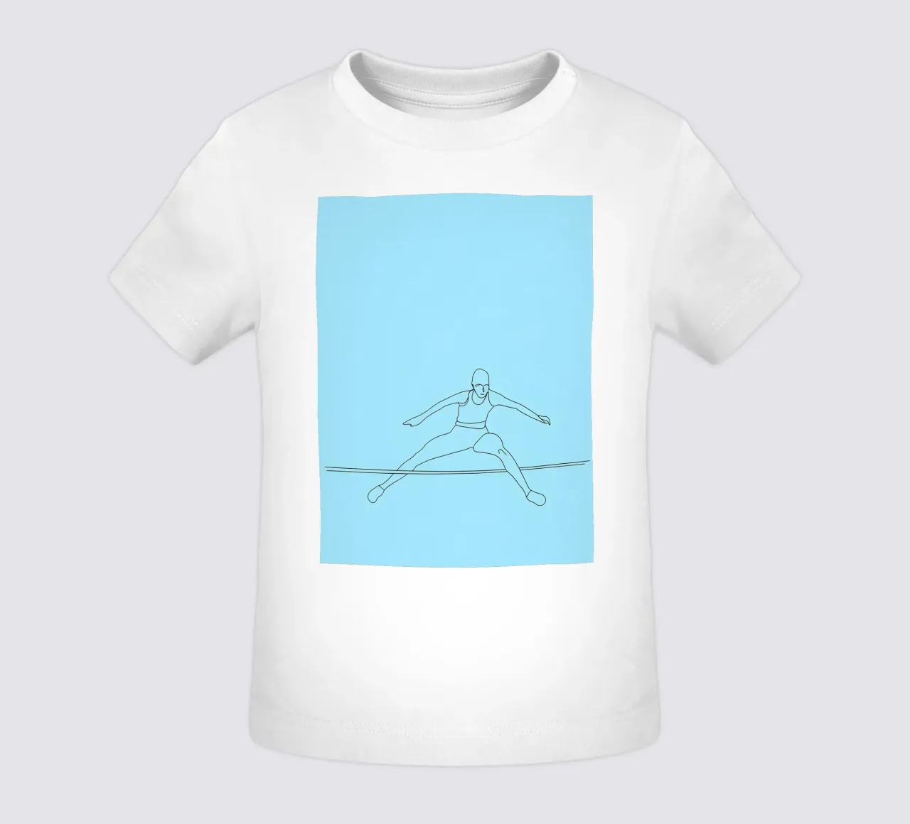Ginnasta che salta sulla corda Line Art minimalista maglietta neonato da Viv Line Art
