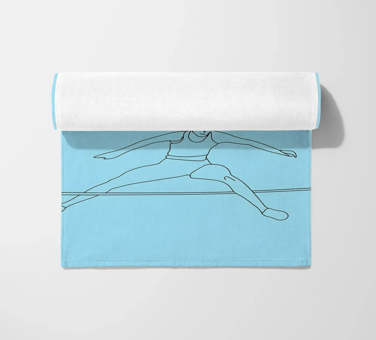Ginnasta che salta sulla corda Line Art minimalista telo mare da Viv Line Art