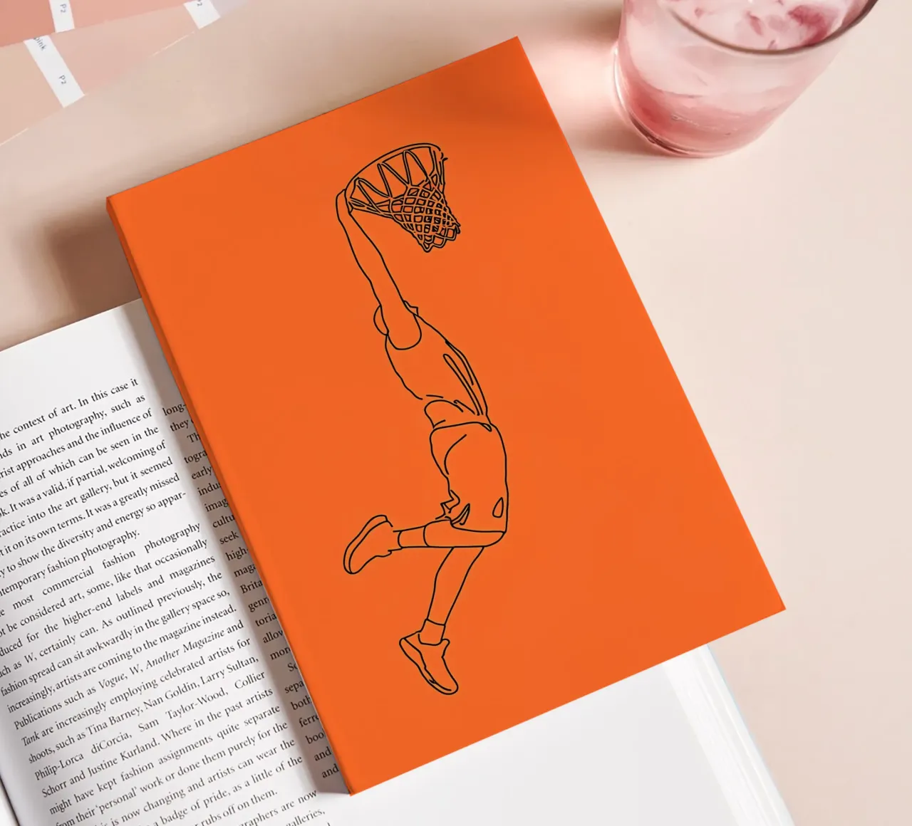 Basketball Player Minimalist Line Art notebook by Viv Line Art