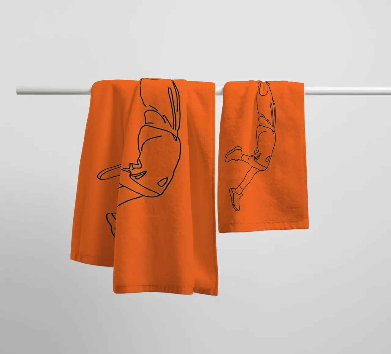Basketball Player Minimalist Line Art towel by Viv Line Art