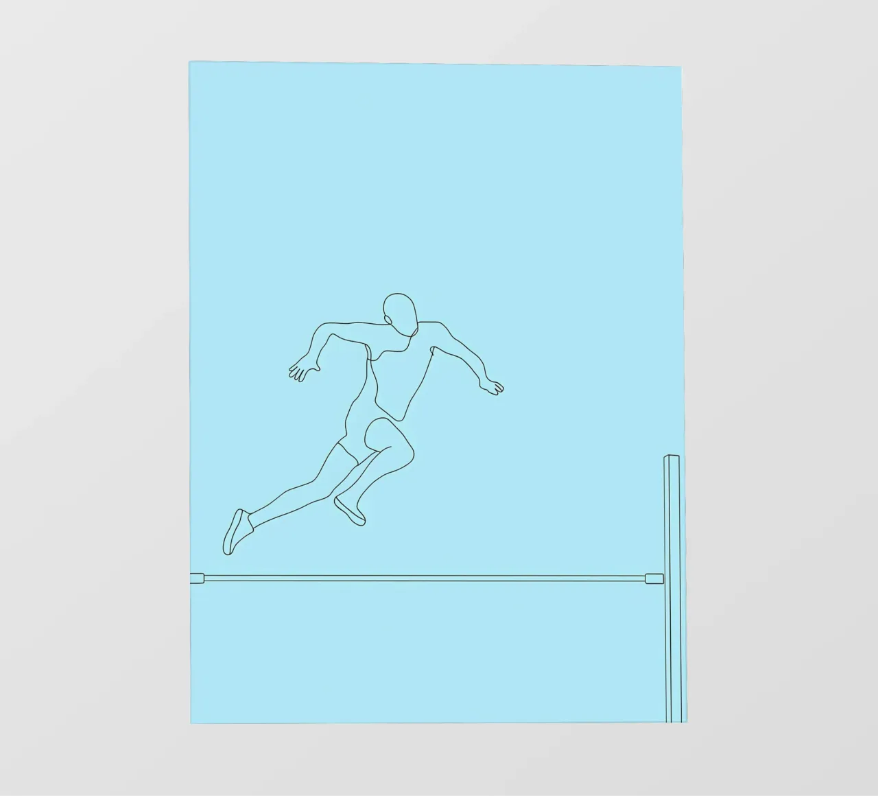 Linea d'arte minimalista di Hurdler pellicola backlit da Viv Line Art