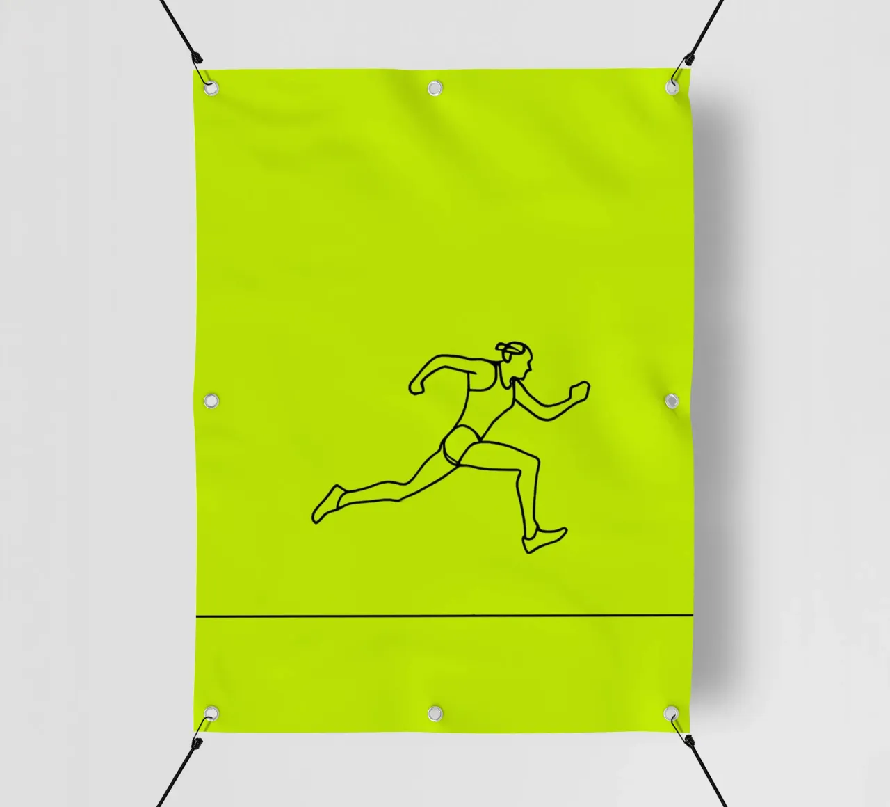 Atleta corridore Line Art minimalista telo in pvc da Viv Line Art