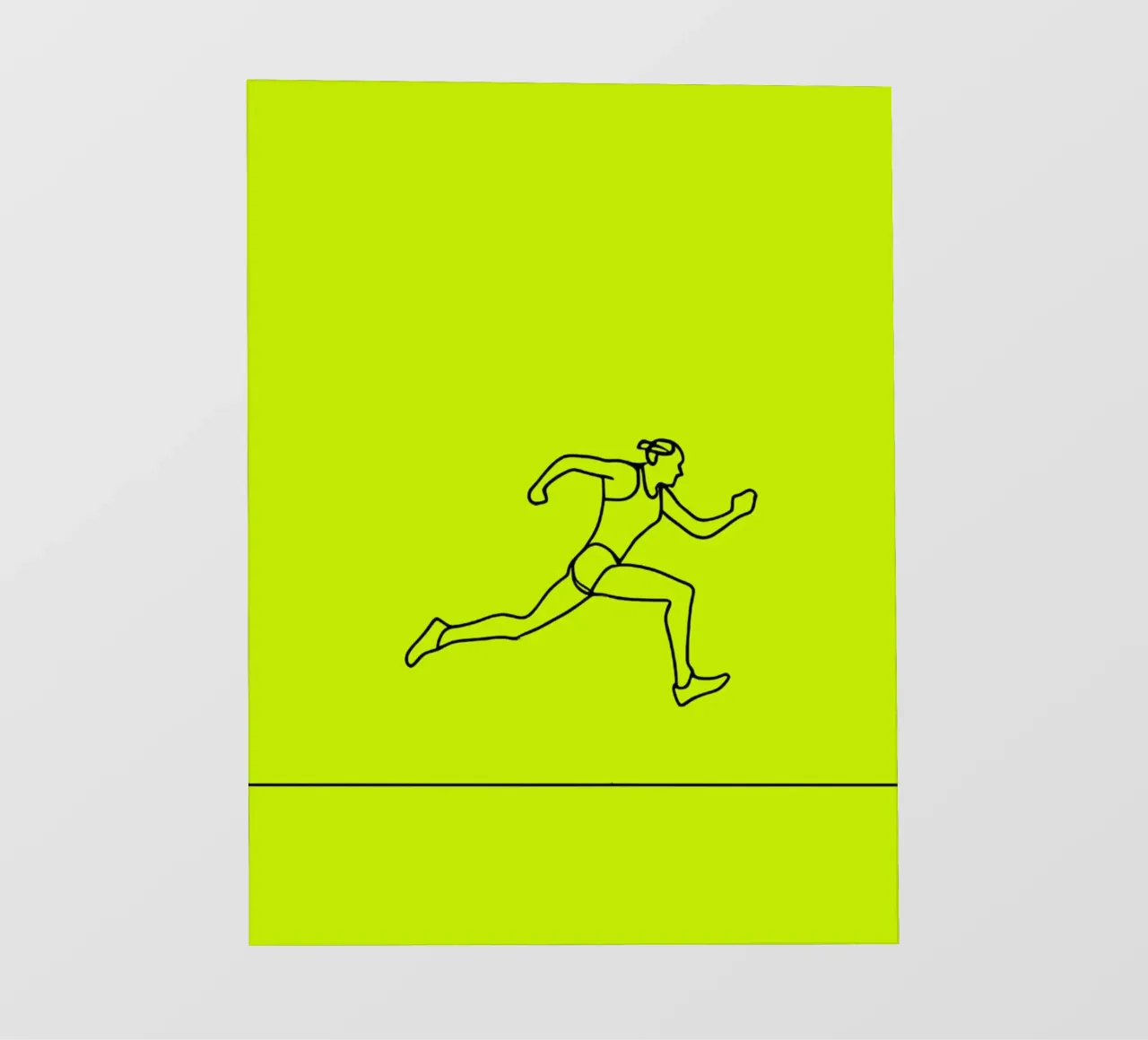 Atleta corridore Line Art minimalista telo in pvc da Viv Line Art