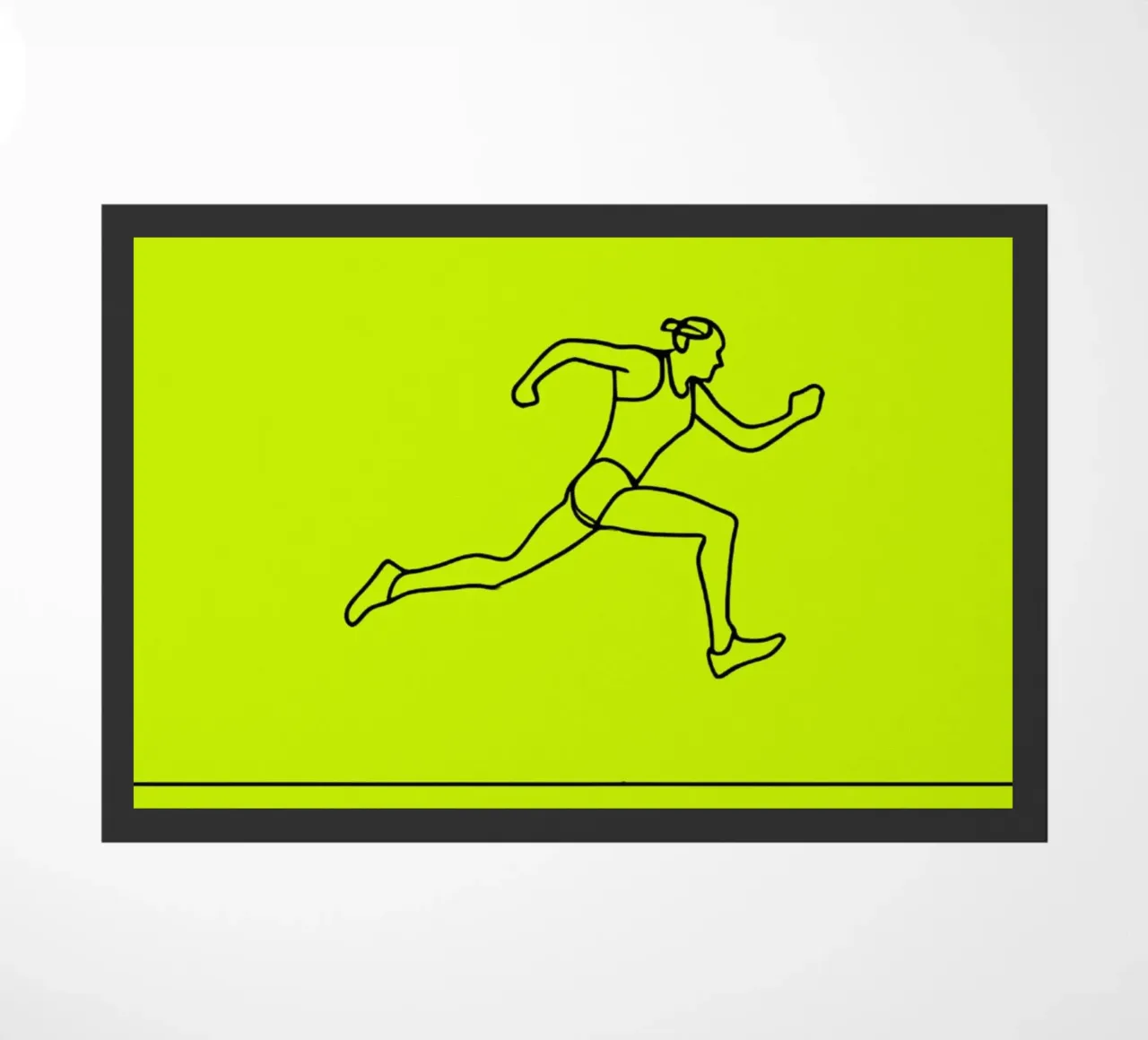 Atleta corridore Line Art minimalista zerbino da Viv Line Art