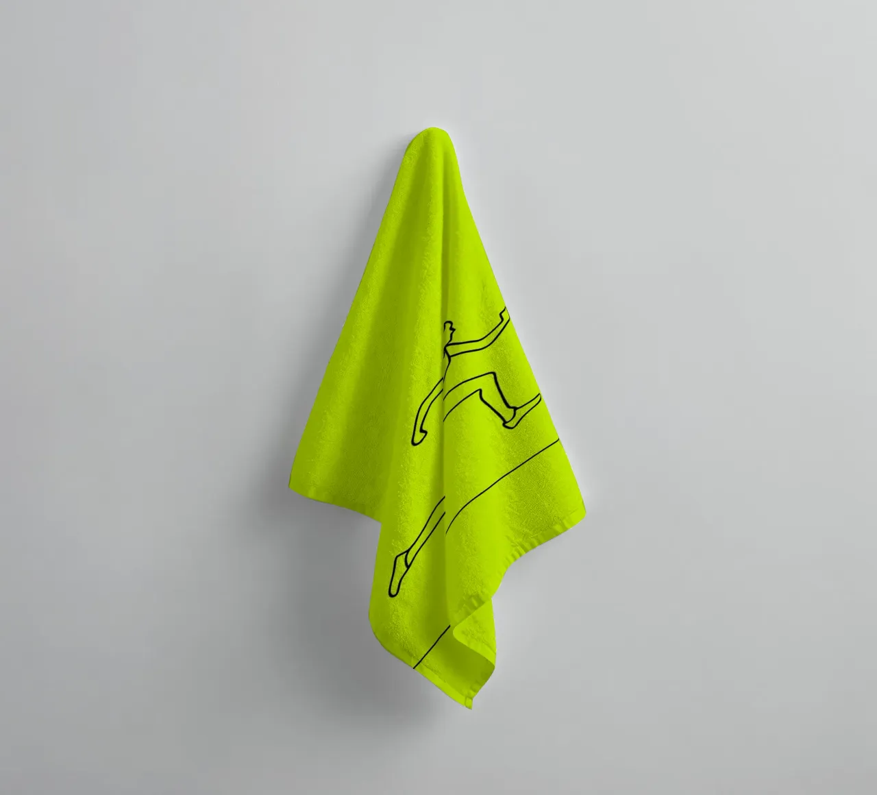 Atleta corridore Line Art minimalista asciugamano da bagno da Viv Line Art