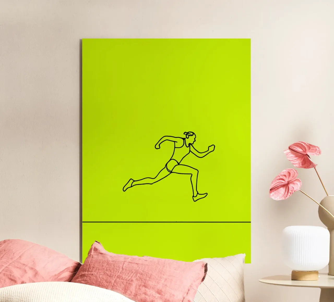 Atleta corridore Line Art minimalista alluminio dibond da Viv Line Art