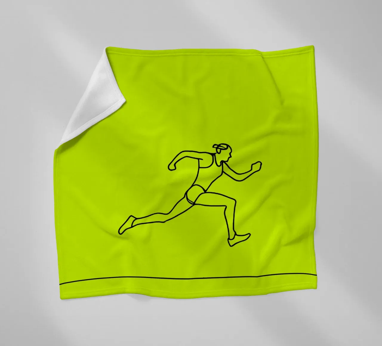 Atleta corridore Line Art minimalista coperta in pile da Viv Line Art