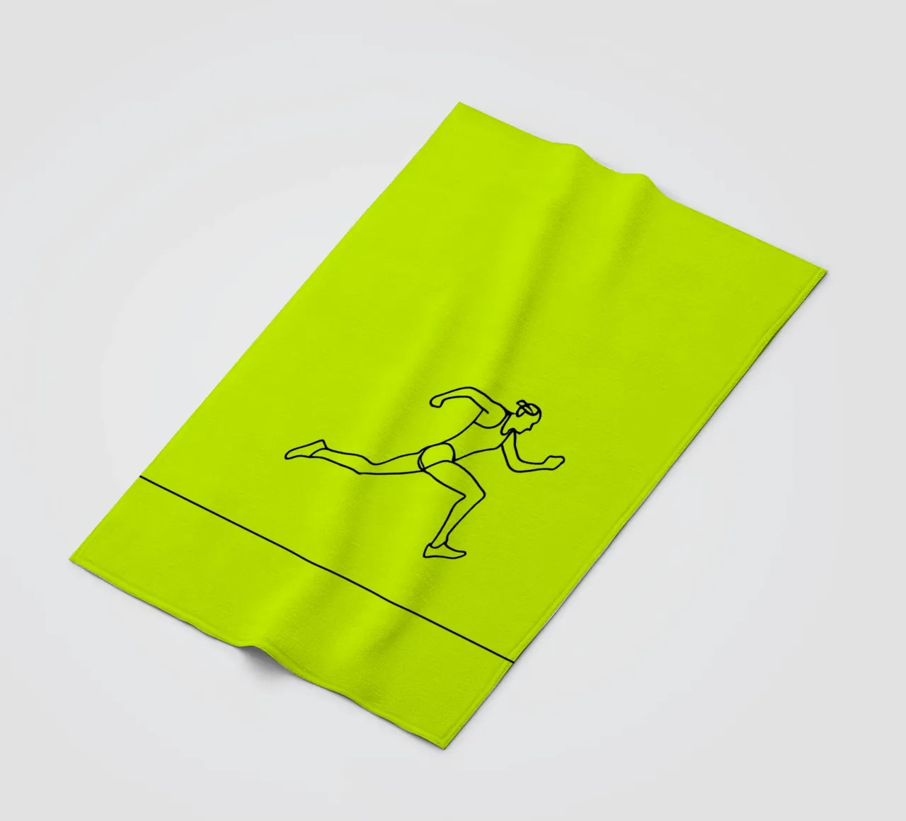 Atleta corridore Line Art minimalista coperta in pile da Viv Line Art