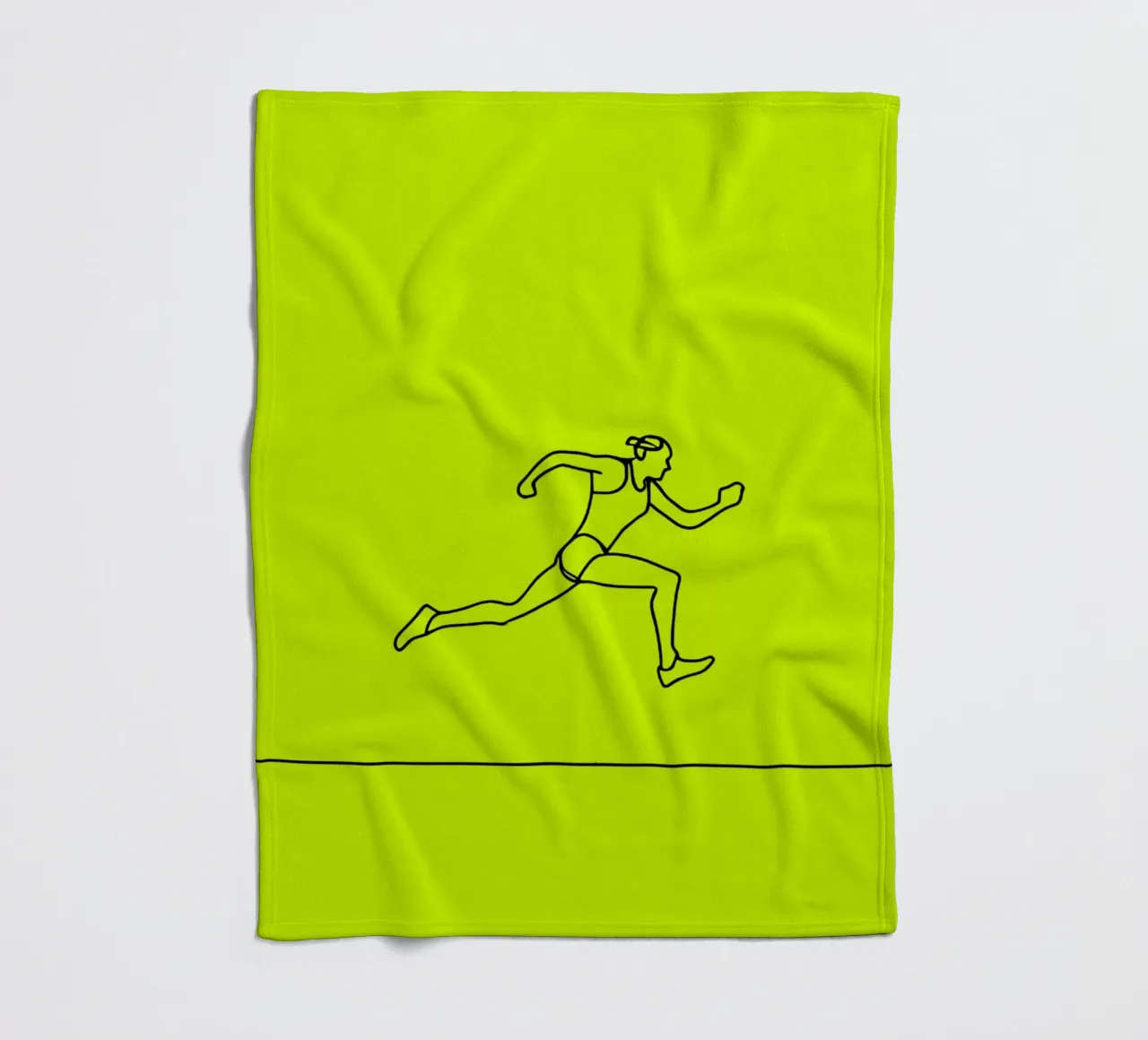 Atleta corridore Line Art minimalista coperta in pile da Viv Line Art