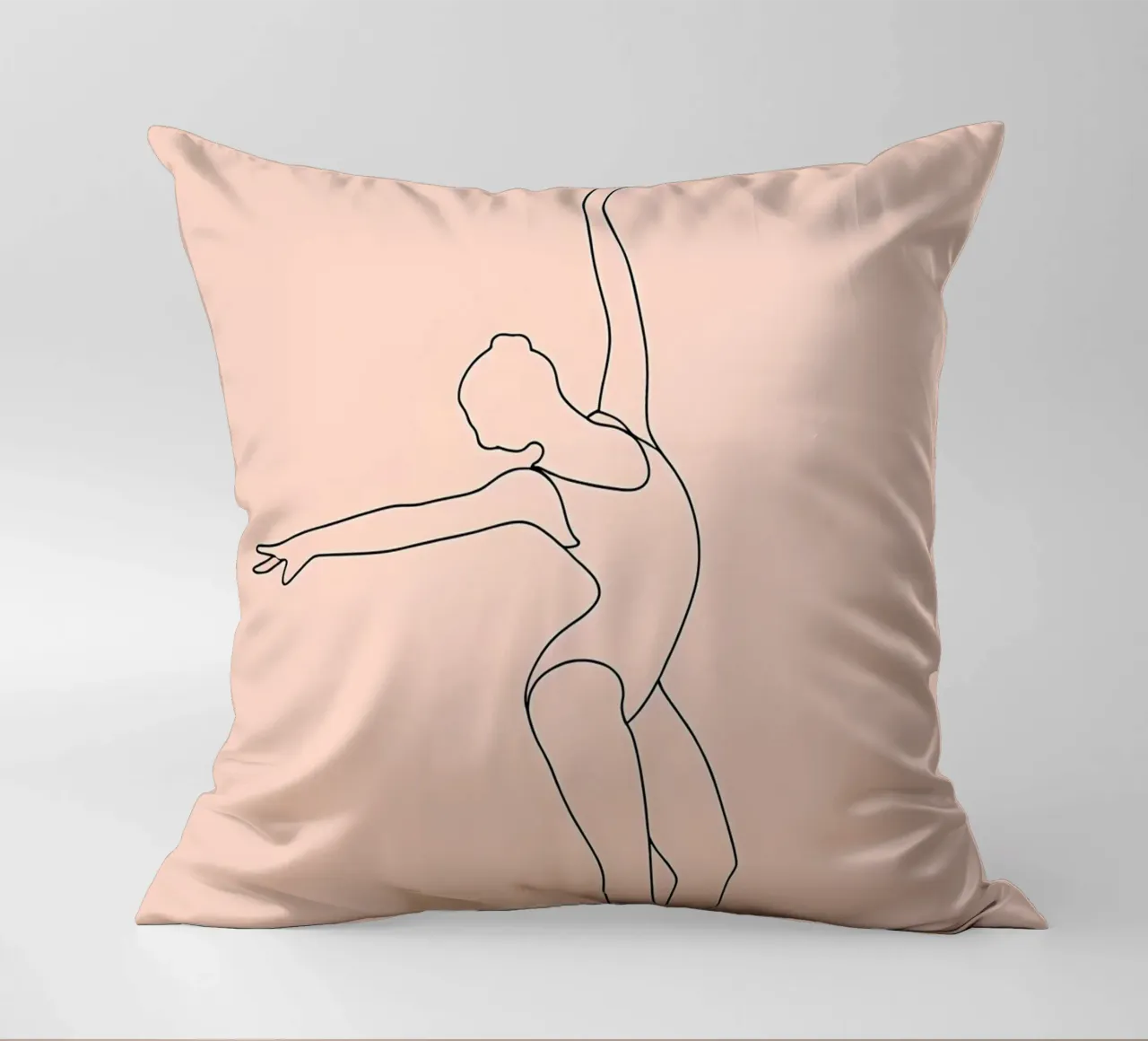Ballerina Minimalist Line Art Drawing decorative cushion by Viv Line Art