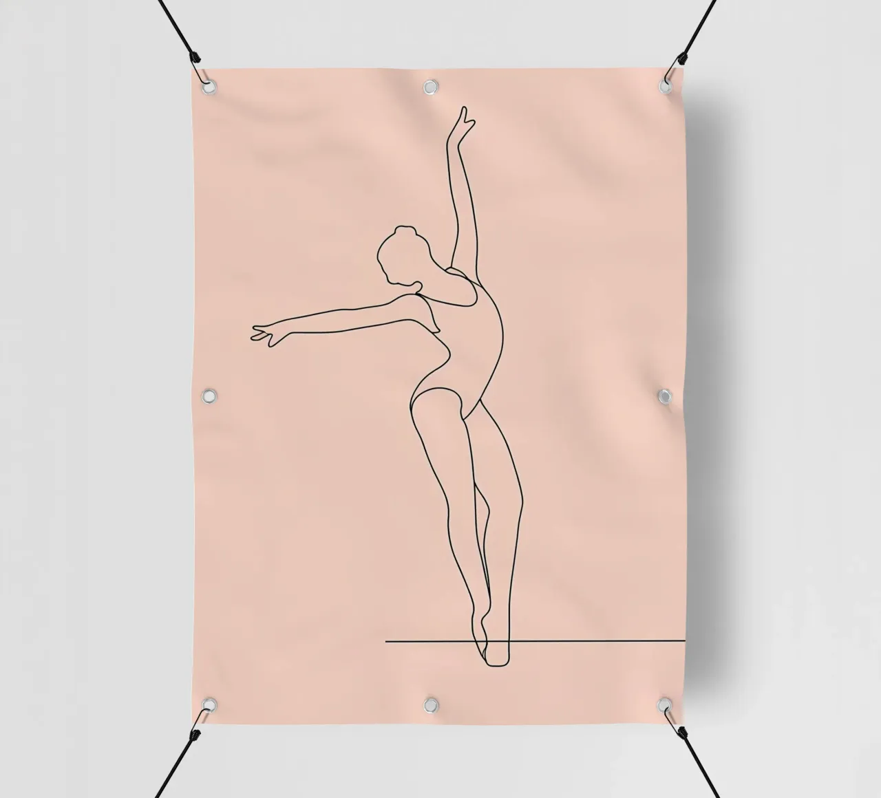 Ballerina Disegno d'arte lineare minimalista telo in pvc da Viv Line Art
