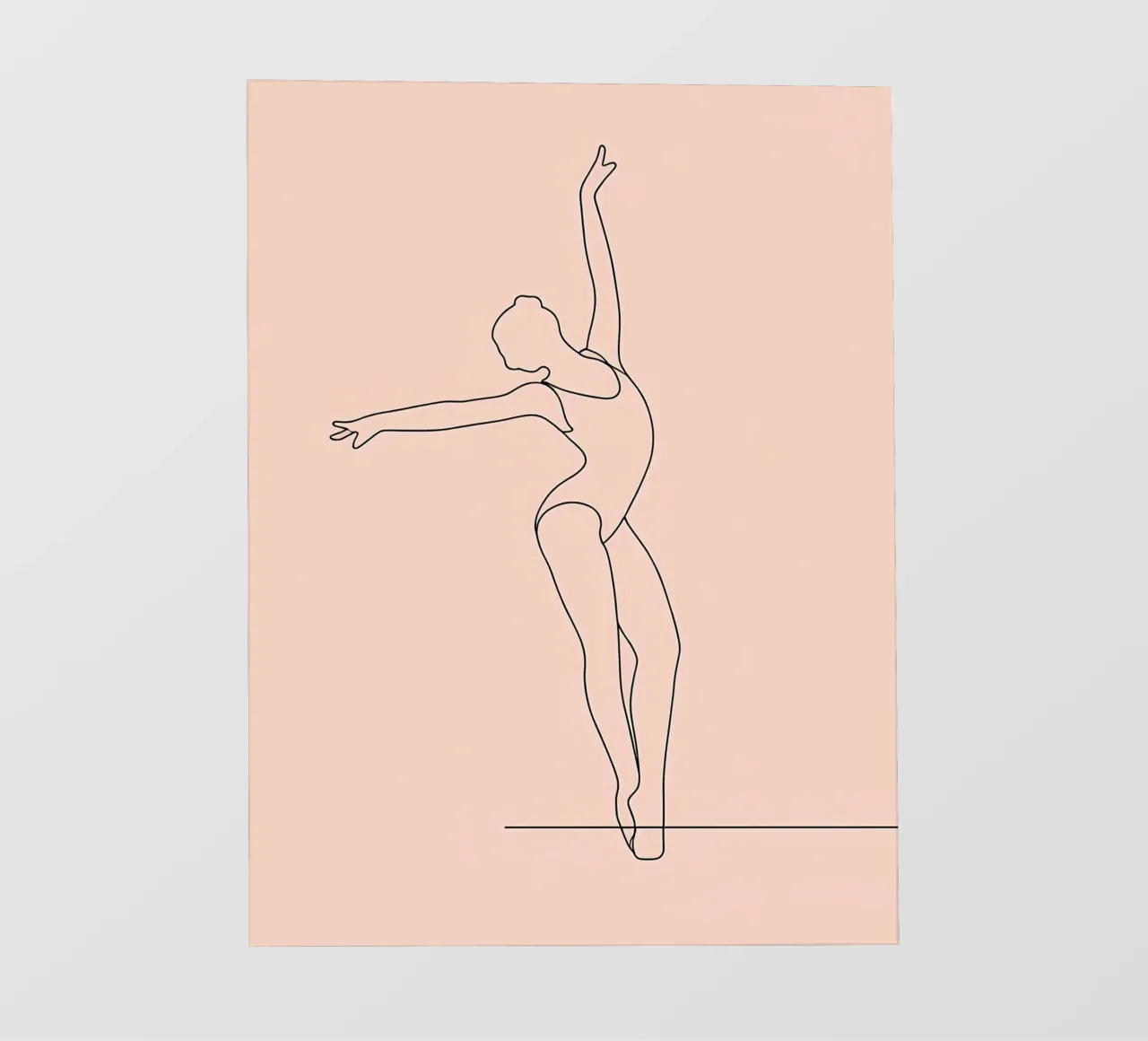 Ballerina Disegno d'arte lineare minimalista telo in pvc da Viv Line Art
